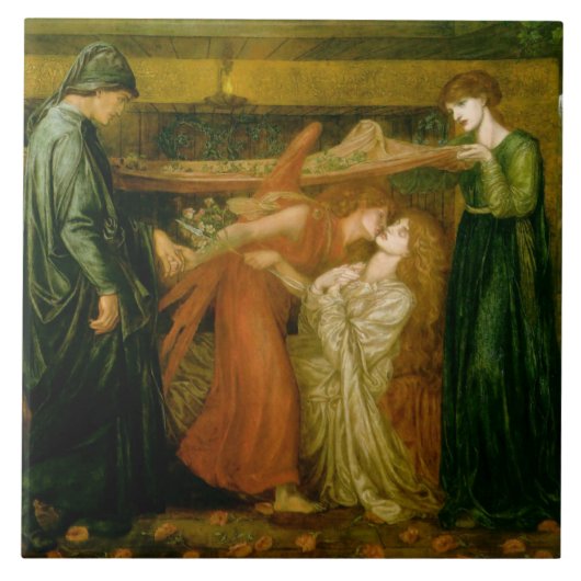 Dante's droom van Gabriel Dante Rossetti Tegeltje (Voorkant)