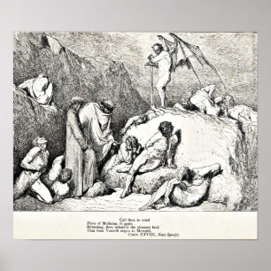 Dante's goddelijke Comedy Engraving Illustratie Poster