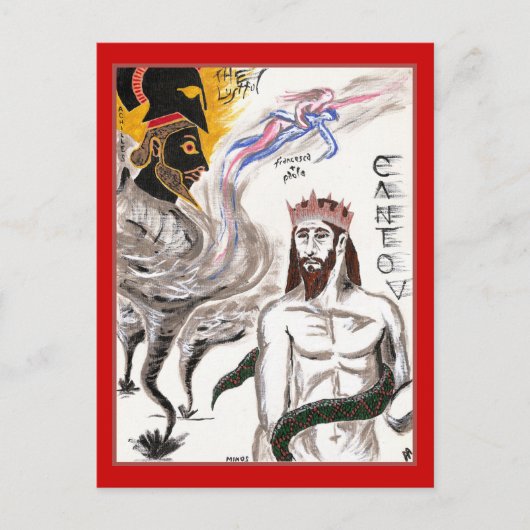 Dante's Inferno, Canto V Briefkaart (Voorkant)