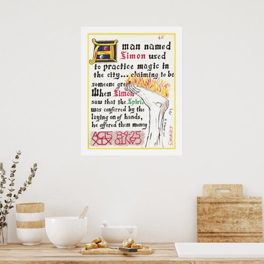 Dante's Inferno, Canto XIX Print (Keuken)