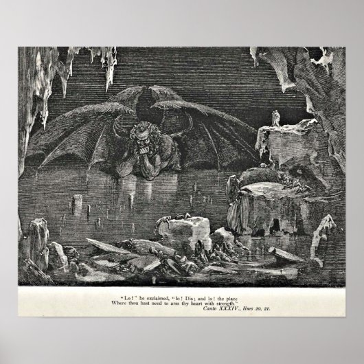 Dante's Inferno Devil in Hell Illustration Poster (Voorkant)