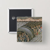 Dante's Inferno met commentaar Vierkante Button 5,1 Cm (Voorkant /achterkant)