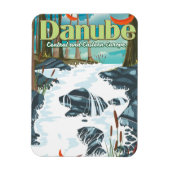 Danube Europese rivier Reisposter Magneet (Verticaal)