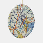Danvers MA  Map Keramisch Ornament (Rechts)