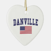 Danville CA US Flag Keramisch Ornament (Rechts)