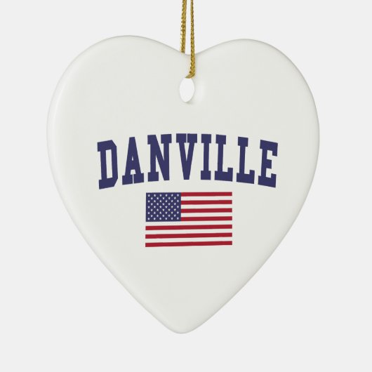 Danville CA US Flag Keramisch Ornament (Rechts)
