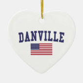 Danville CA US Flag Keramisch Ornament (Voorkant)