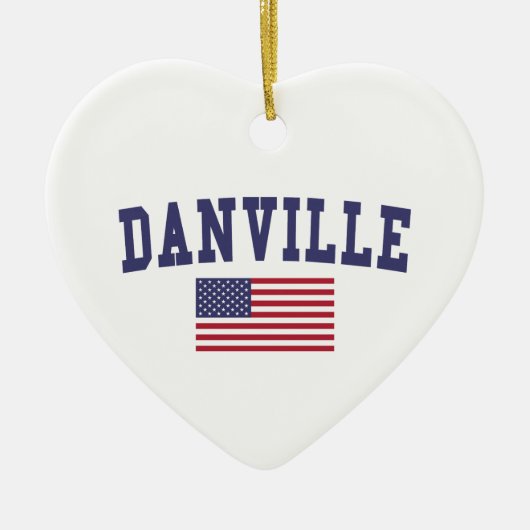 Danville CA US Flag Keramisch Ornament (Voorkant)