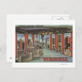 Danville, Virginia - Large Letter Scenes Briefkaart (Voorkant / Achterkant)