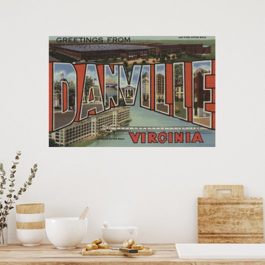 Danville, Virginia - Large Letter Scenes Poster (Keuken)