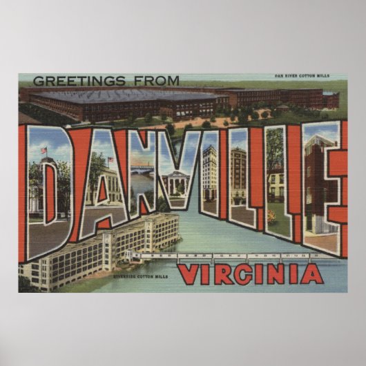 Danville, Virginia - Large Letter Scenes Poster (Voorkant)