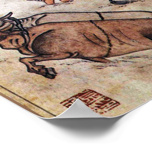 Danwon Nongali Koreaans rijstveld ploegen Poster (Hoek)