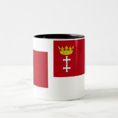 Danzig - Gdansk Flag Tweekleurige Koffiemok (Center)