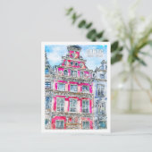 Danzig Gdansk Polen Travel Waterverf Sketch Briefkaart (Staand voorkant)