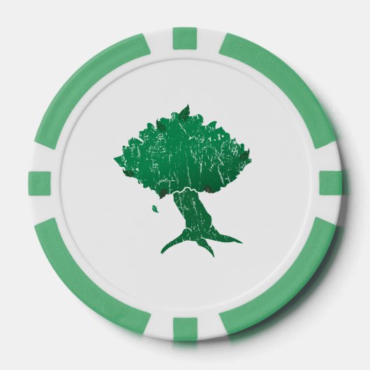 DAoC Hibernia Clay Poker Chips, Groene Gestreepte  Poker Chips (Voorkant)