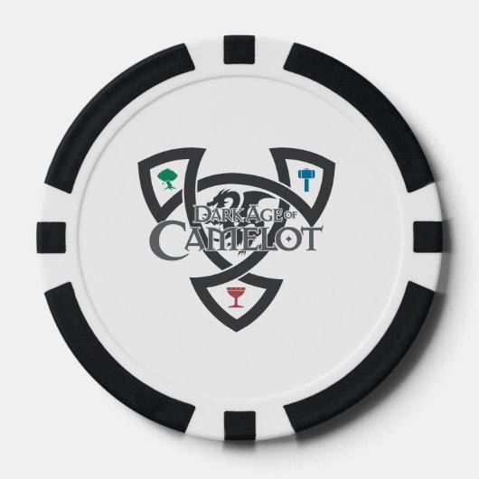 DAoC Knot Clay Poker Chips, Black Striped Edge Pokerchips (Voorkant)