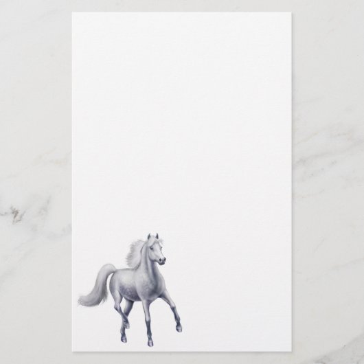 Dapapped Gray Arabian Horse Stationery Briefpapier (Voorkant)