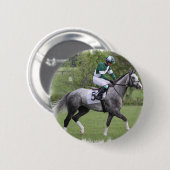 Dapapped Gray Race Horse Pin Ronde Button 5,7 Cm (Voorkant /achterkant)