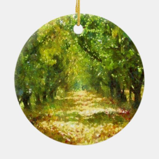 Dapapped Light of Day Dreams Tree Avenue Art Keramisch Ornament (Achterkant)