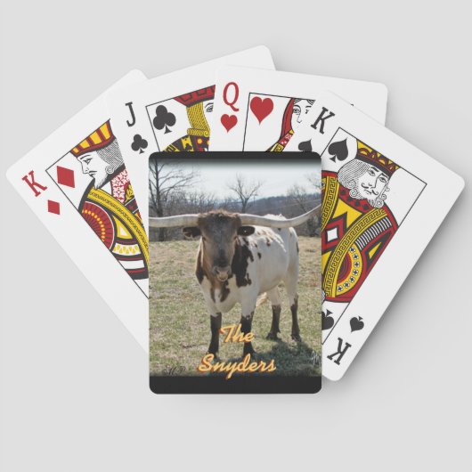 Dapapped Longhorn-speelkaarten - personaliseer Speelkaarten (Achterkant)