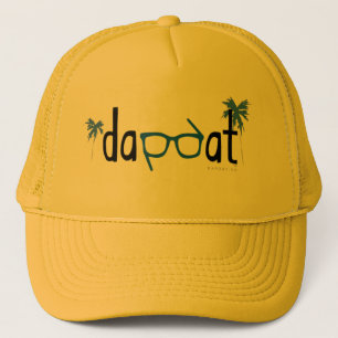DAPdat_Logo_Spectacles_Palms_Blauwgroen_Gold Truck Trucker Pet