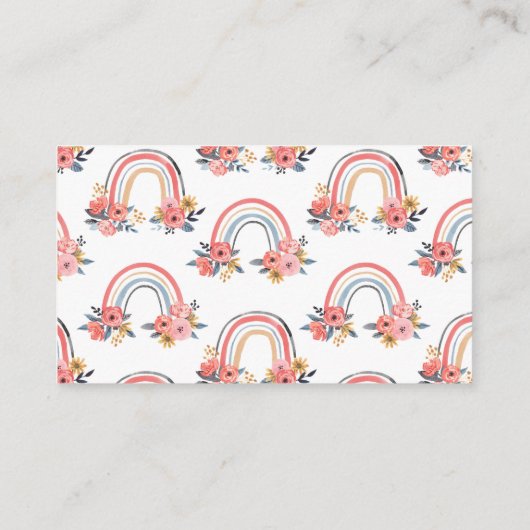 Dapel Baby shower Floral regenboogkleurig Informatiekaartje (Achterkant)