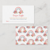 Dapel Baby shower Floral regenboogkleurig Informatiekaartje (Voorkant / Achterkant)