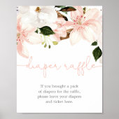 Daperbord baby shower druppelroze florale flacon poster (Voorkant)