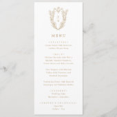 DAPHNE Antiek Goud Wit Bloemen Classy Wedding Menu (Voorkant)