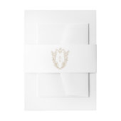 DAPHNE Bloemen Goud Wit Classy Boho Crest Huwelijk Uitnodigingen Wikkel (Voorkant Voorbeeld)