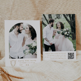 DAPHNE Botanisch Goud Wit Elegant Fancy Huwelijk Save The Date