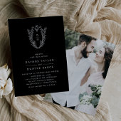 DAPHNE Botanische Donker Zwart Elegante Fotobruilo Kaart