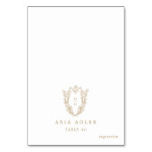 DAPHNE Classy Gold White Crest Wedding Place Cards Kaart (Voorkant)