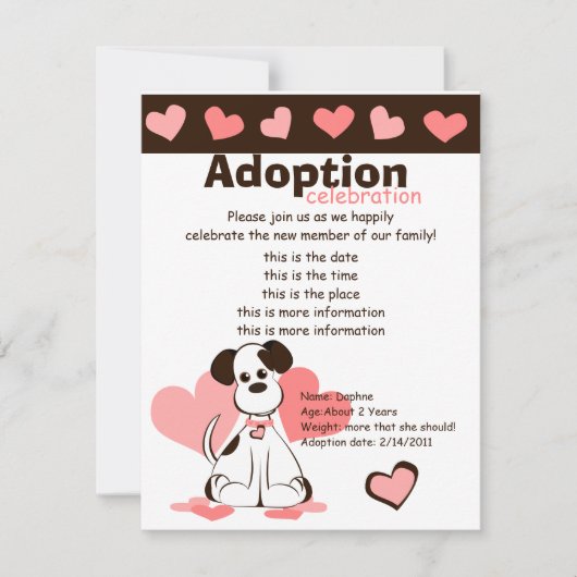 Daphne de Aangenomen hond Kaart (Voorkant)