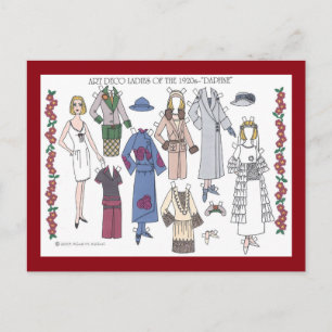 Daphne, de Dame van het Art deco van de jaren '20 Briefkaart
