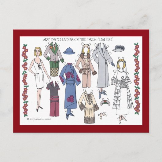 Daphne, de Dame van het Art deco van de jaren '20 Briefkaart (Voorkant)