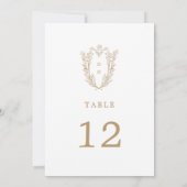 DAPHNE Eenvoudige Gouden Witte Trouwtafel Nummers Kaart (Achterkant)