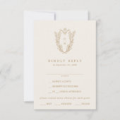 DAPHNE Elegant Cream Gold Formal Wedding RSVP Kaar Kaartje (Voorkant)