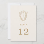 DAPHNE Elegant Cream Gold Trouwtafelnummers Kaart (Achterkant)