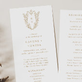 DAPHNE Elegant Goud Wit Classic Fancy Huwelijk Programmakaart