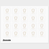 DAPHNE Elegant Goud Wit Classy bruiloft Dank u Vierkante Sticker (Vel)