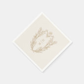 DAPHNE Elegante Crème Goud Formele Klassieke Huwel Servet (Hoek)