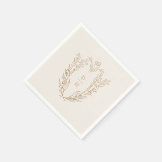 DAPHNE Elegante Crème Goud Formele Klassieke Huwel Servet (Hoek)