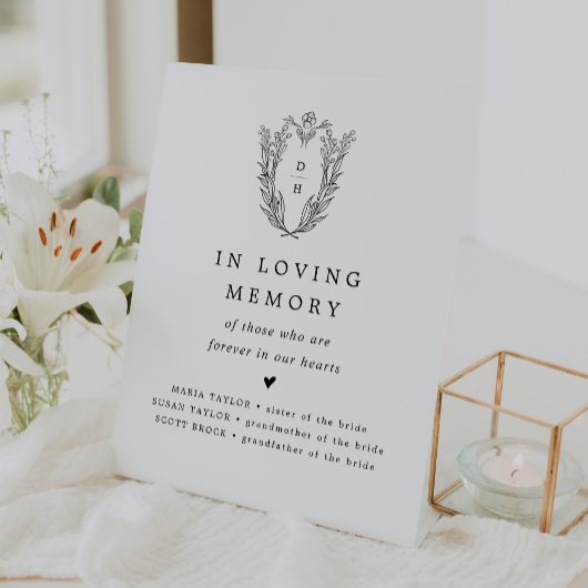 DAPHNE Elegante 'In Loving Memory' Trouwherdenking Reclamebord Met Voetstuk