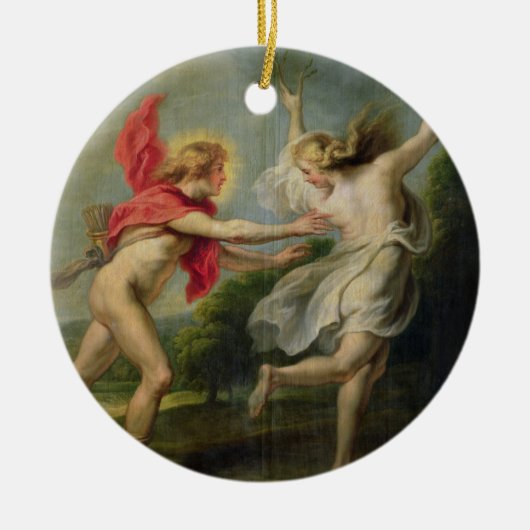 Daphne en Apollo (olie) Keramisch Ornament (Voorkant)