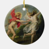 Daphne en Apollo (olie) Keramisch Ornament (Achterkant)