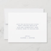 DAPHNE Flat Donkerblauw Minimal Simple Photo Weddi Bedankkaart (Achterkant)