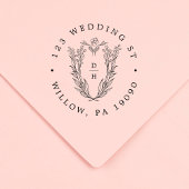 DAPHNE Floral Rubber Wedding Retour Adres Stempel