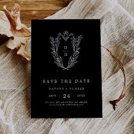 DAPHNE Formele Donker Zwart Klassieke Bloemen Huwe Save The Date