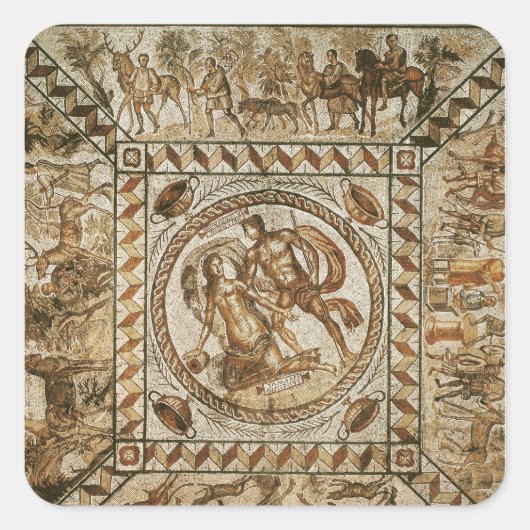 Daphne, gevolgd door Apollo Vierkante Sticker (Voorkant)